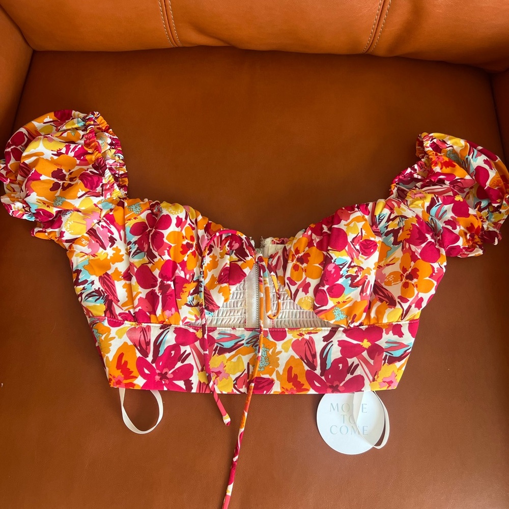 NWT MORE TO COME Carrie Crop Top in Red | Size XS